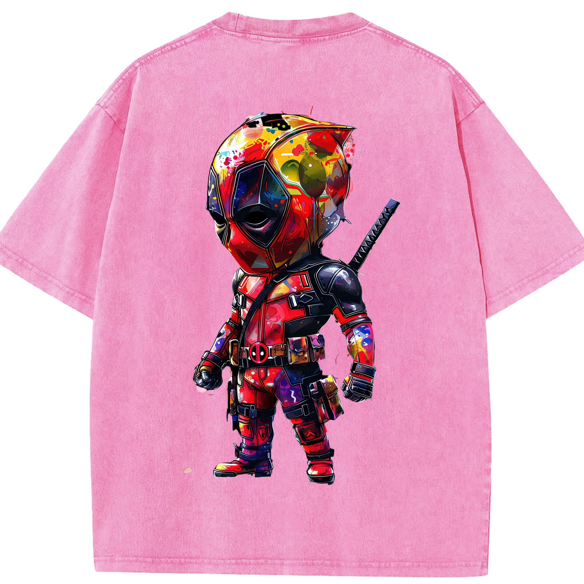 （画像用） Deadpool デッドプール 綿100% ヴィンテージ風 半袖Tシャツ（背面プリント）